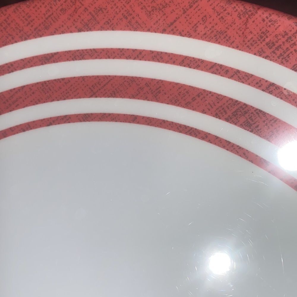Real Simple Striped Set of Four Melamine Plates! - Picture 4 of 4